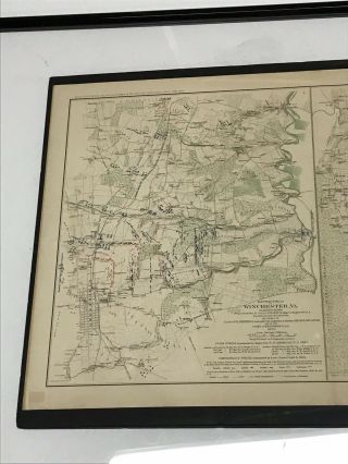 Antique Civil War Map 1864 Winchester Fisher’s Hill Cedar Creek Battlefields 2