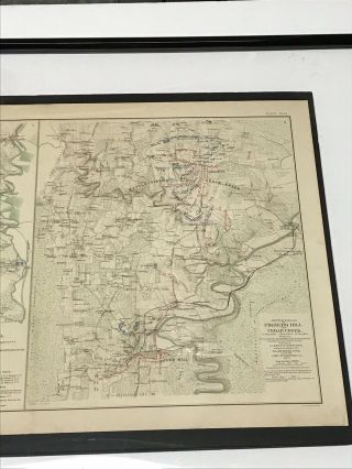 Antique Civil War Map 1864 Winchester Fisher’s Hill Cedar Creek Battlefields 3