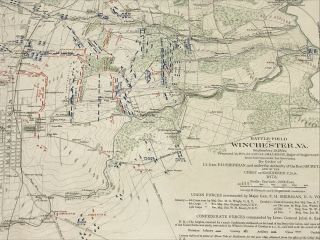 Antique Civil War Map 1864 Winchester Fisher’s Hill Cedar Creek Battlefields 4