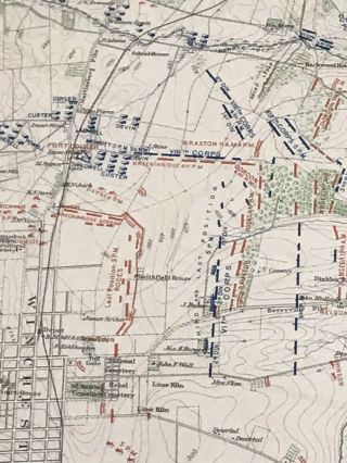 Antique Civil War Map 1864 Winchester Fisher’s Hill Cedar Creek Battlefields 6