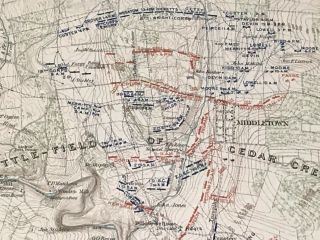 Antique Civil War Map 1864 Winchester Fisher’s Hill Cedar Creek Battlefields 7