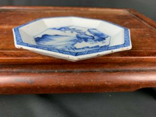 18th/19th C.  CHINESE BLUE AND WHITE OCTAGON DISH 9