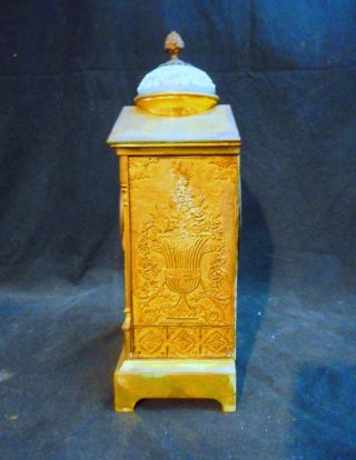 19th C.  Antique French Gilt Bronze Shelf Clock As Found 3