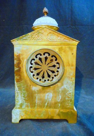 19th C.  Antique French Gilt Bronze Shelf Clock As Found 4