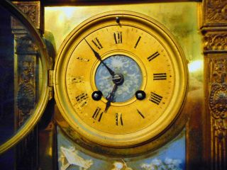 19th C.  Antique French Gilt Bronze Shelf Clock As Found 8