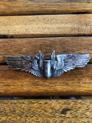 Ww2 Aerial Gunners Wings Clutch Back Sterling Silver Marked