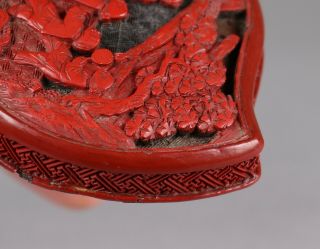 Antique Chinese Cinnabar Lacquer Peach Shaped Box 18th 19th Century Qing Dynasty 6