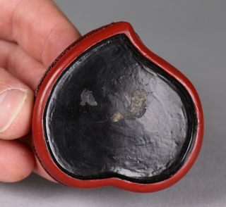 Antique Chinese Cinnabar Lacquer Peach Shaped Box 18th 19th Century Qing Dynasty 8