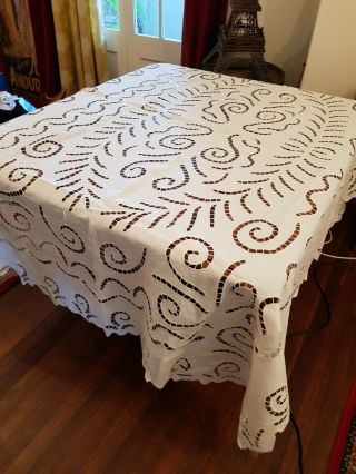 French Antique Table Cloth Authentic Pure Linen