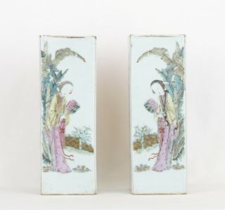 Chinese Porcelain Fang Jia Zhen Hat Stands,  Signed And Dated 1902