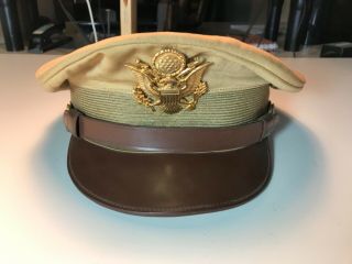 Ww2 Us Army Officers Tropical/summer Visor Hat,  Well