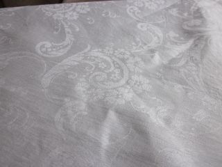 HUGE IRISH LINEN DAMASK BANQUET TABLECLOTH 310 CMS BY 230 CMS 122 