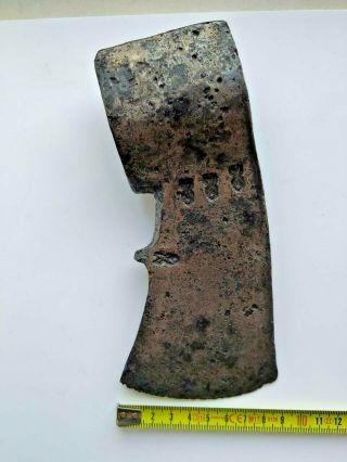 Ancient iron ax of Cossacks,  Cossack ax,  18 century,  four marks 9