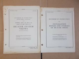 2 Technical Orders Instructions For De - Icer Shoes (boots) B - 17 B - 24 B - 25 C - 47