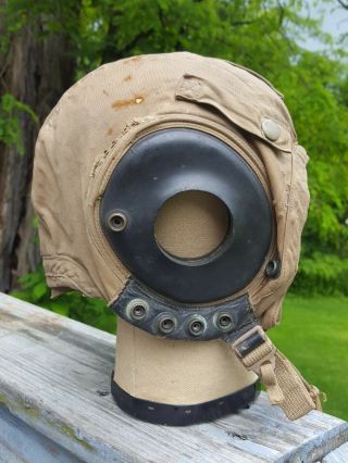 LARGE WW2 US ARMY AIR FORCES USAAF FABRIC FLIGHT HELMET TYPE A - 10A PILOT 2