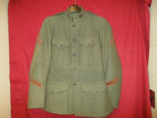 U.  S.  M.  C.  Forest Green Uniform Jacket & Pants With Ega Collar Disks