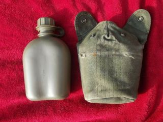 Vietnam War Us M56 Canteen And Cover (nylon Edging)