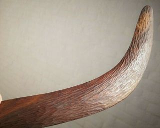Good 1st Half 20thc W.  Australia Aboriginal Nik Nik Chip Carved Wood Boomerang