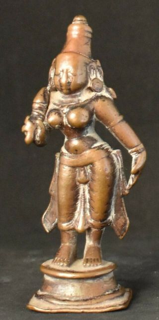 Antique Indian Goddess 3.  5 Inches Bronze