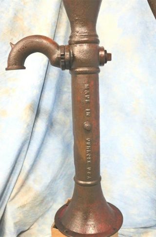 Antique Primitive Large Hudson Cast Iron Well Water Pump with Patina 10