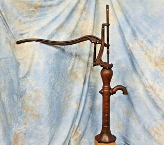 Antique Primitive Large Hudson Cast Iron Well Water Pump with Patina 6