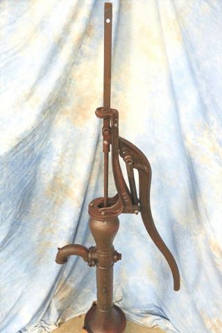 Antique Primitive Large Hudson Cast Iron Well Water Pump with Patina 9