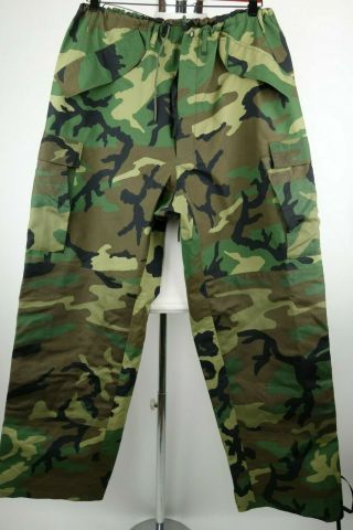 Us Military Gvc Woodland Camo Gore - Tex Pants Men Size Large - Long