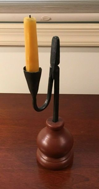 Repro Rushlight Candle Holder Hand Forged By Kim Thomas Primitive Rush Lamp