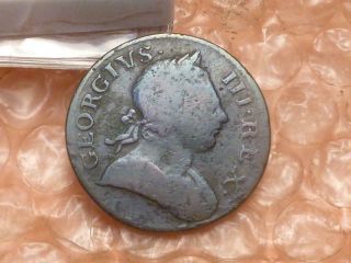 1772 Revolutionary War Era George Iii Colonial Halfpenny Rainbow Clear Date Ab