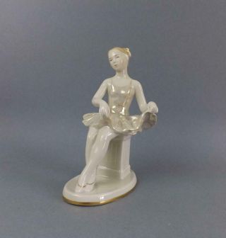 Antique Russian Soviet Porcelain Figurine Ballet Dancer By Verbilki Factory