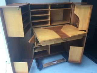 Mid - Century Danish Modern Teak “Magic Box” Folding Cube Desk 11