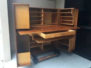 Mid - Century Danish Modern Teak “Magic Box” Folding Cube Desk 7