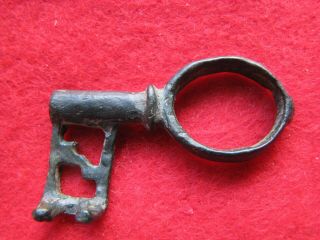 Viking Extremely Rare Bronze Key With Patina