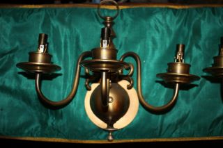 Antique Georgian Style 3 Arm Wall Mounted Sconce Light Fixture - Gold Color - Pair 2