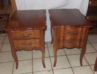 Solid Wild Cherry Nightstands / End Tables By Southern Colonial (ns51)