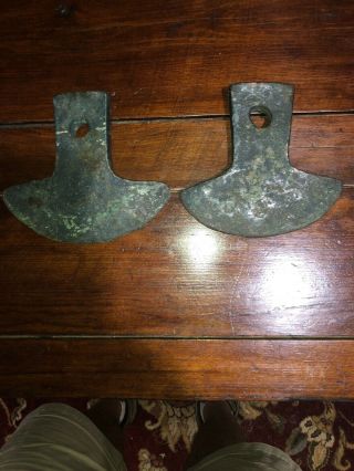 RARE Engraved Pre - Columbian Bronze Axe Heads - Chorrera 1300 BC - 300 BC 6