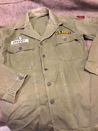 Vintage Korean War Era Us Army Fatigue Shirt With 13 Star Buttons