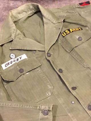 Vintage Korean War Era US Army Fatigue Shirt With 13 Star Buttons 2