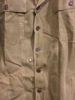 Vintage Korean War Era US Army Fatigue Shirt With 13 Star Buttons 5