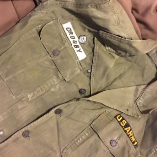 Vintage Korean War Era US Army Fatigue Shirt With 13 Star Buttons 8