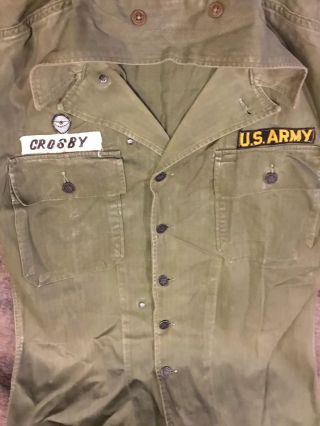 Vintage Korean War Era US Army Fatigue Shirt With 13 Star Buttons 9