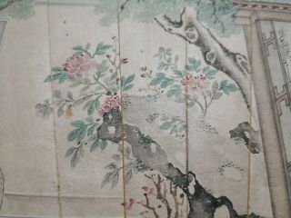 19 C Antique Chinese Fan Painting on Paper Visitor to the Garden Qing Dynasty 6