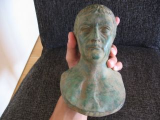 BUST ANCIENT ROMAN BRONZE HEAD OF PATRICIAN 1 - 3 ct.  AD from SIRMIUM 2000 grams 9