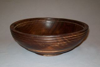 Old Antique Vtg 19th C 1890s Turned Ironwood Wooden Bowl With Lid Iron Wood 9