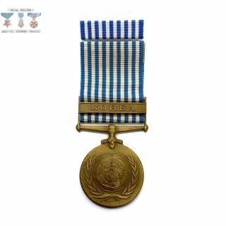 U.  S.  Korean War United Nations Service Medal Crimp Brooch Ribbon Bar 2