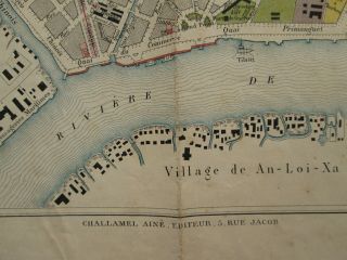 SAIGON map 1878 VIETNAM cochinchina indochina asia plan cochinchine indochine 6