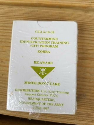 Korea Mines 1997 Us Army Flash Card Countermine Identification /unopened