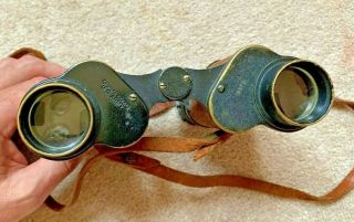 VTG 1940 ' s WW2 US Army Signal Corps 6X Binoculars w/Case Talbot Reel Mfg Company 8