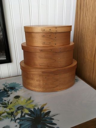 Shaker Style Oval Wood Nesting Pantry Boxes