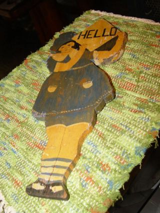 Rare Wooden Folk Art 1930s Welcome To The Cabin Lake House 